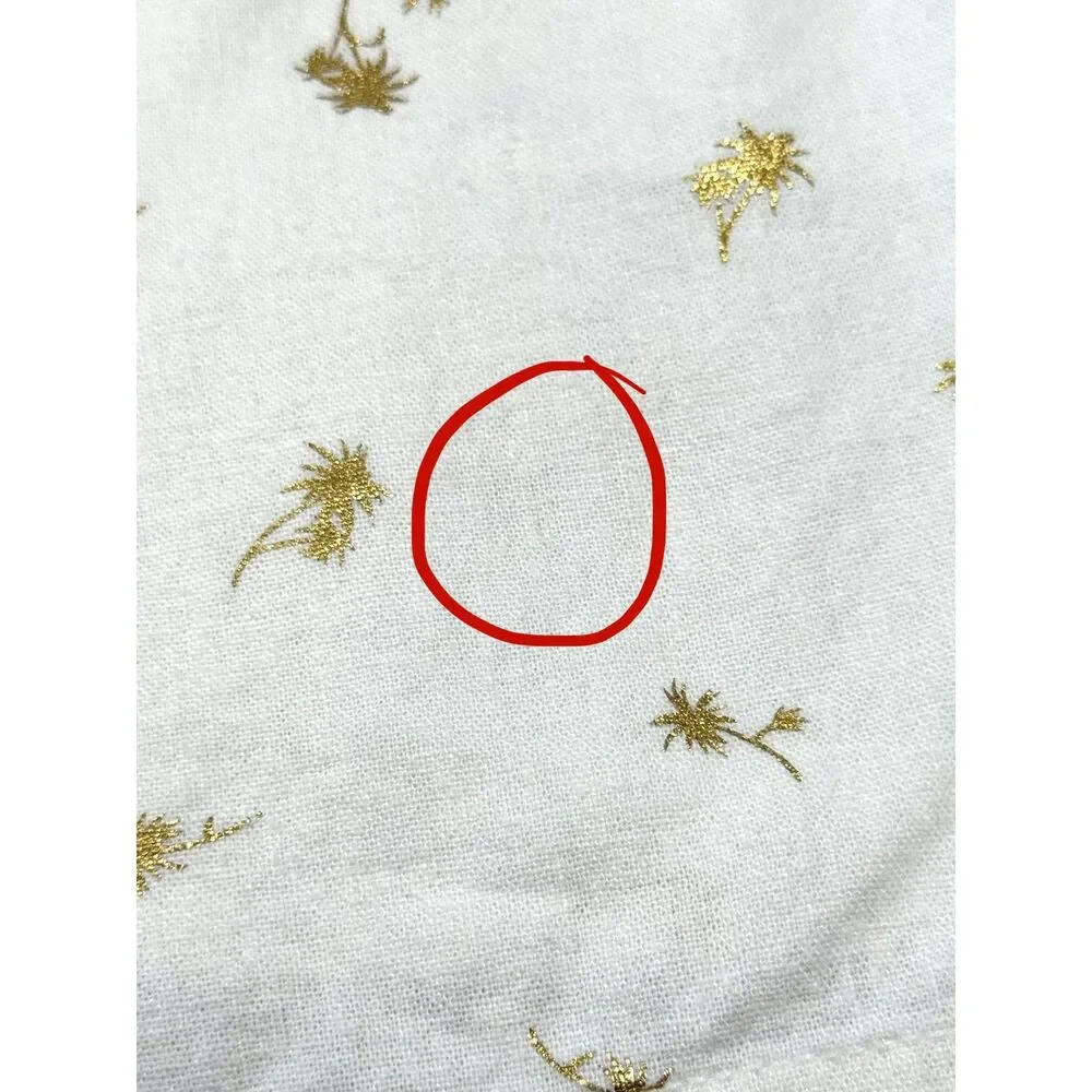 Old Navy White Linen Shorts Metallic Gold Palm Tree Print Womens Size 4 Coastal